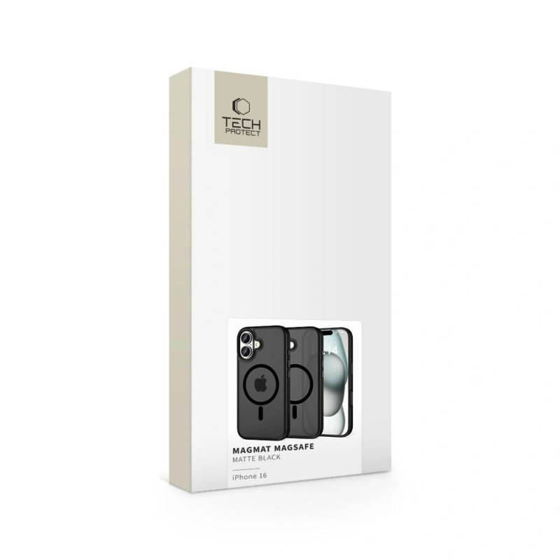 Tech-Protect MagMat MagSafe -suojakotelo Apple iPhone 16:lle, matta musta