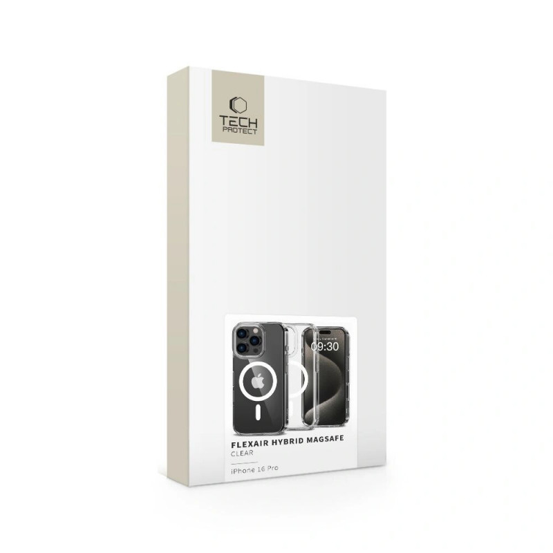 Tech-Protect Flexair Hybrid MagSafe -suojakuori Apple iPhone 16 Pro -puhelimelle, kirkas