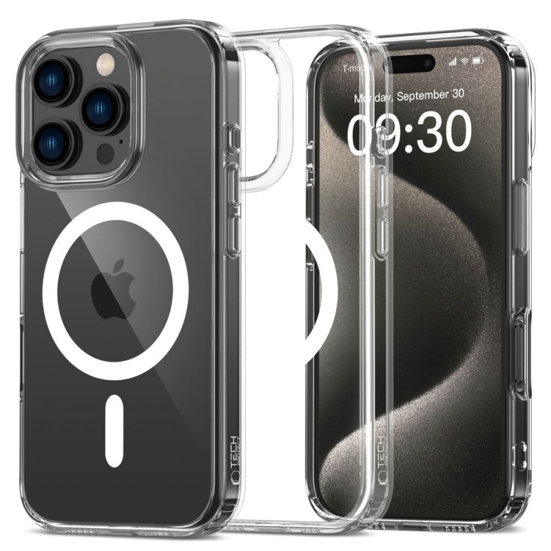 Tech-Protect Flexair Hybrid MagSafe -suojakotelo Apple iPhone 16 Pro Max -puhelimelle, kirkas