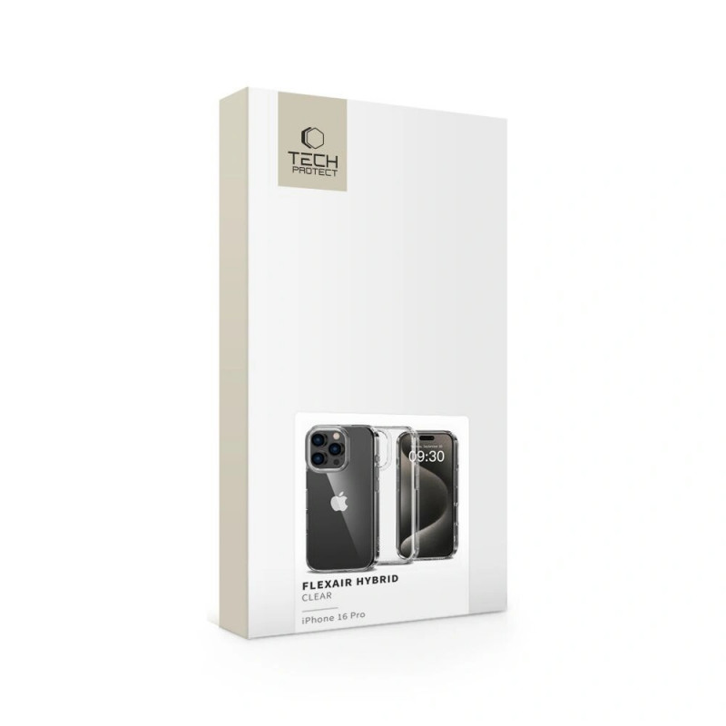 Tech-Protect Flexair Hybrid -suojakotelo Apple iPhone 16 Pro -puhelimelle, kirkas
