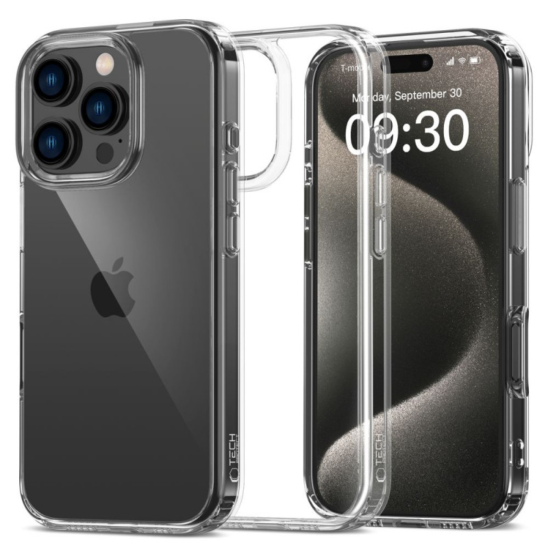 Tech-Protect Flexair Hybrid -suojakotelo Apple iPhone 16 Pro Max -puhelimelle, kirkas