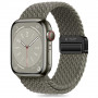 Tech-Protect Nylonmag -ranneke Apple Watch 4/5/6/7/8/9/SE/Ultra 1/2 -kelloille, 42/44/45/49 mm, oliivinharmaa