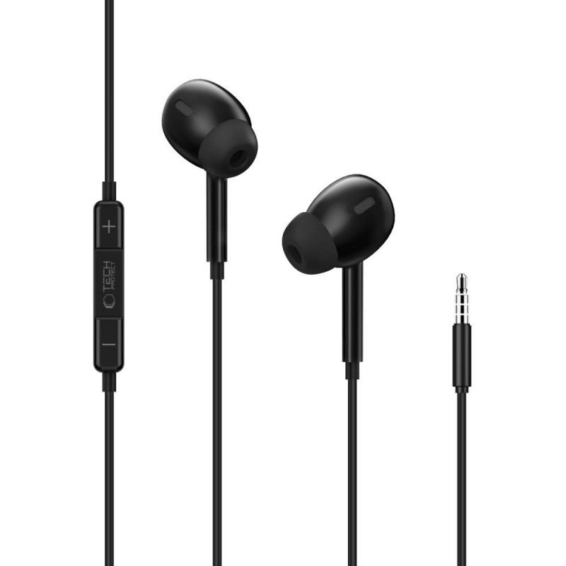 Tech-Protect Ultraboost Core G3 Mini Jack 3,5 mm:n langalliset nappikuulokkeet, musta