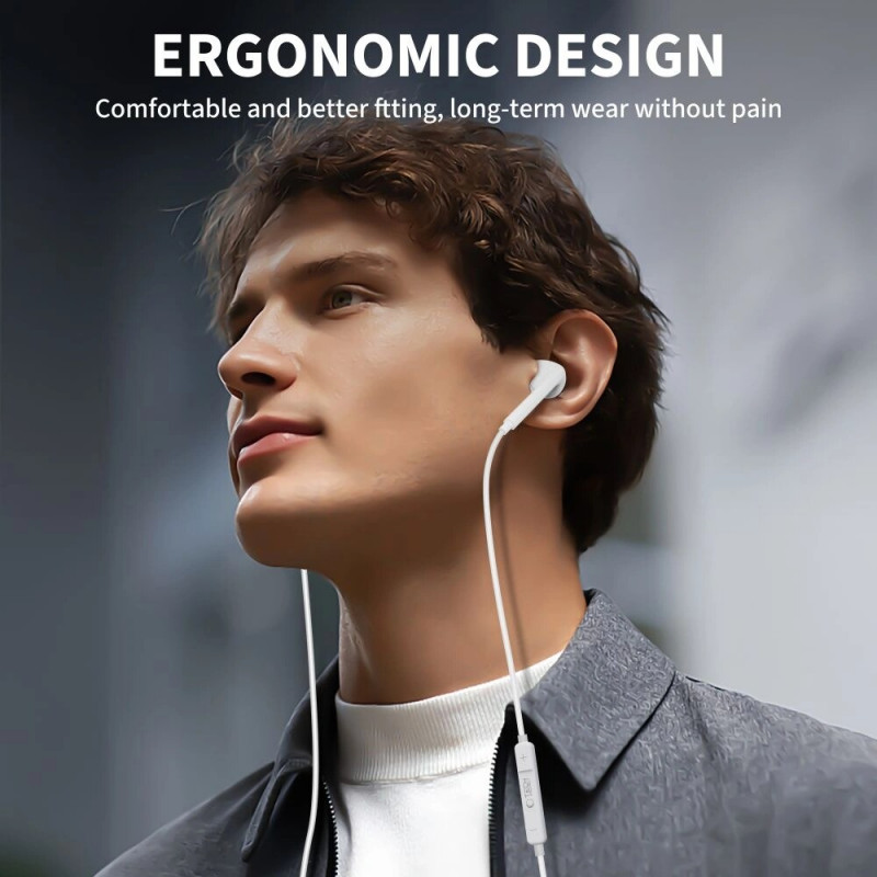 Tech-Protect Ultraboost Core G2 Mini Jack 3,5 mm langalliset nappikuulokkeet, valkoinen