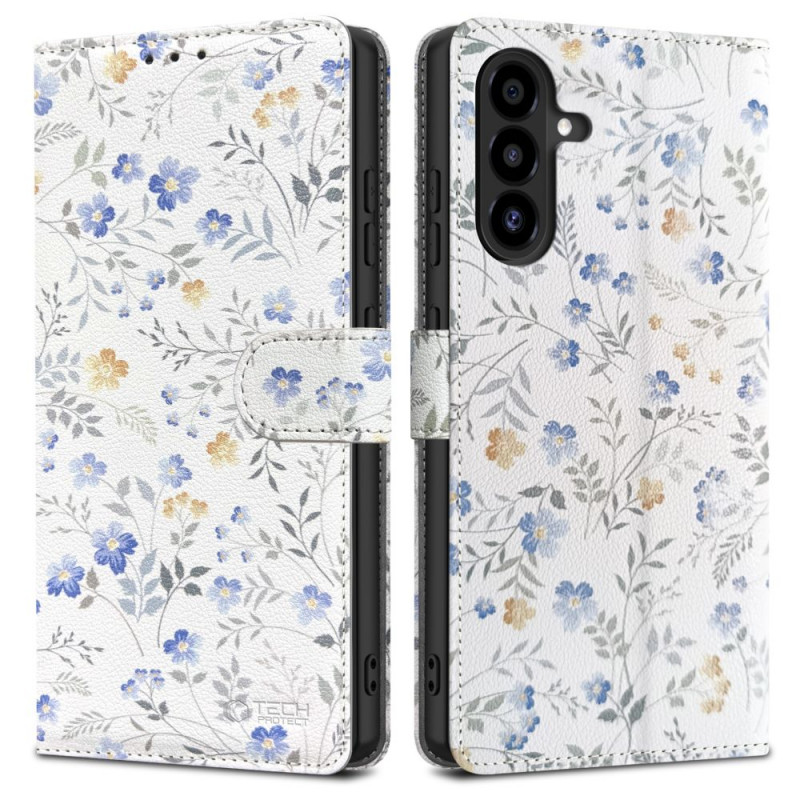 Tech-Protect lompakkokotelo Samsung Galaxy A17 / A18 / A26 4G / 5G -puhelimelle, Spring Flowers