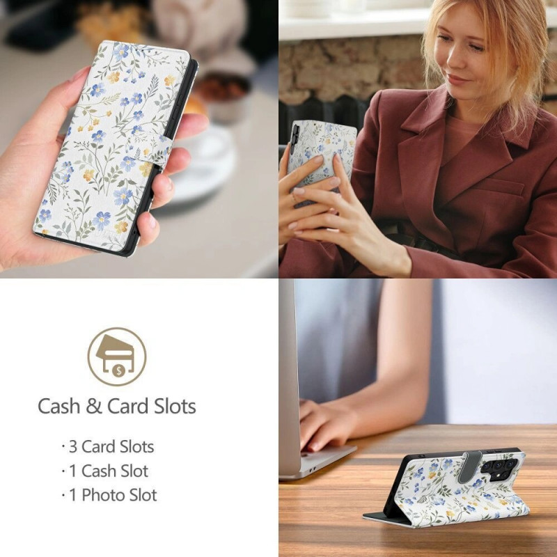 Tech-Protect lompakkokotelo Samsung Galaxy A17 / A18 / A26 4G / 5G -puhelimelle, Spring Flowers