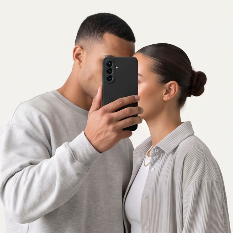 Tech-Protect Icon -silikonikuori Samsung Galaxy A17 / A18 4G / 5G -puhelimelle, musta (THP4642)