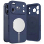 Tech-Protect silikoninen MagSafe-kuori Apple iPhone 17 Pro -puhelimelle, Deep Blue