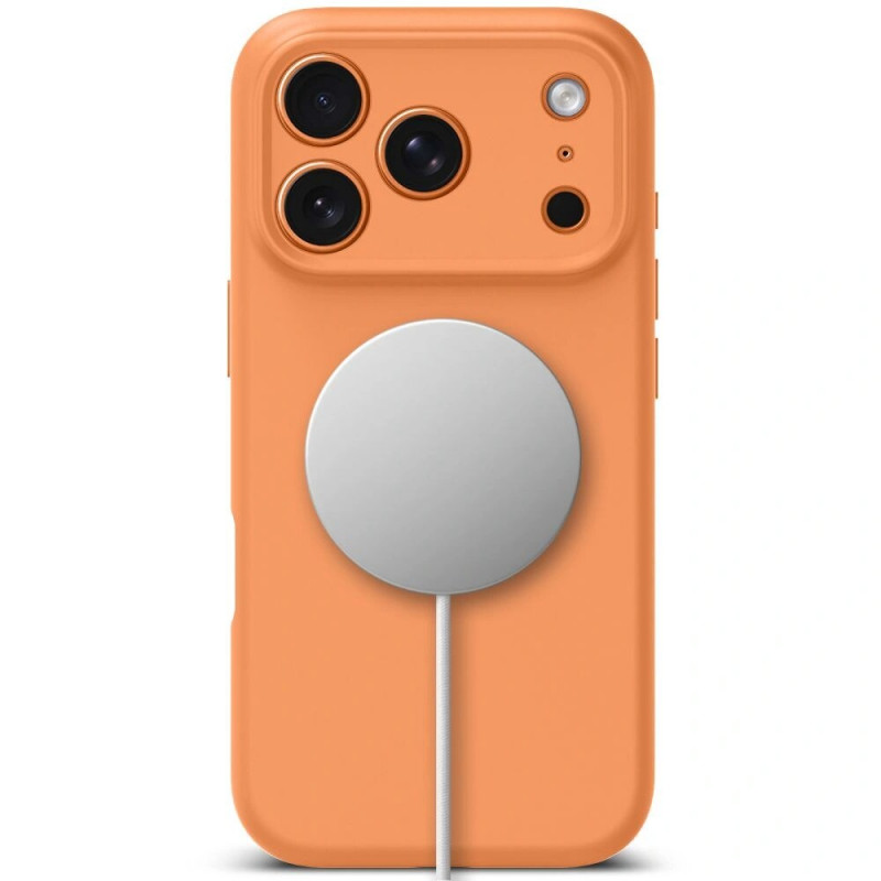 Tech-Protect Silikoni MagSafe -kuori Apple iPhone 17 Pro Max -puhelimelle, Cosmic Orange