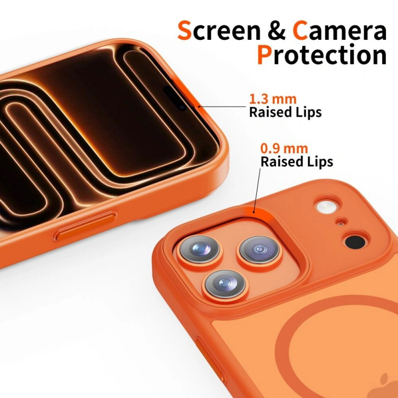 Tech-Protect Magmat MagSafe -suojakotelo Apple iPhone 17 Pro Max -puhelimelle, matta cosmic orange