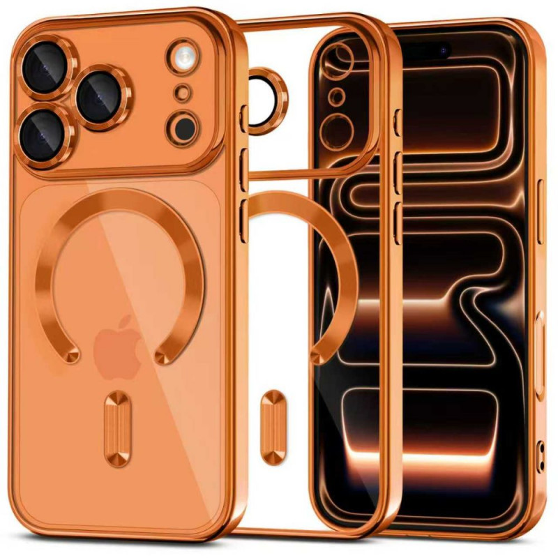 Tech-Protect MagFlex MagSafe -suojakotelo Apple iPhone 17 Pro Max -puhelimelle, Shiny Cosmic Orange