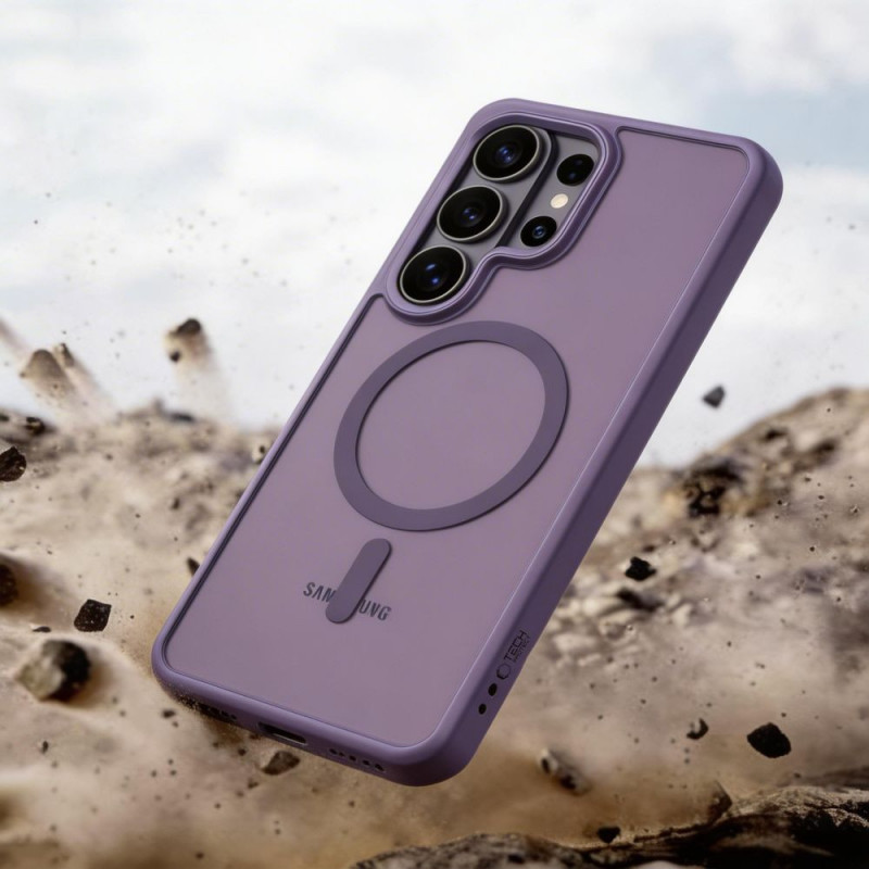 Tech-Protect Magmat MagSafe -kuori Samsung Galaxy S26 Ultra -puhelimelle, matta cobalt violet