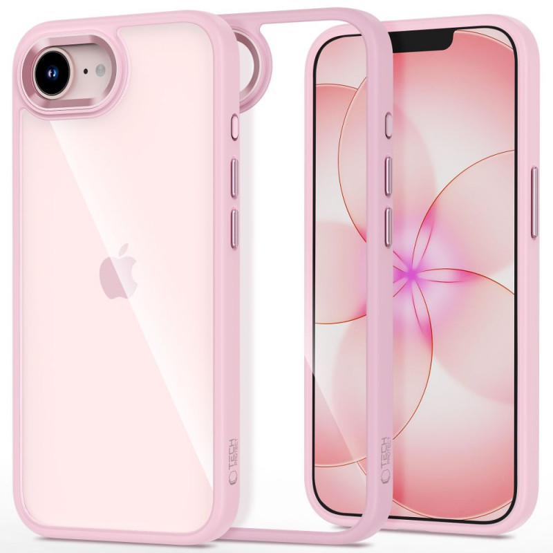Tech-Protect Magmat -kuori Apple iPhone 16e / 17e -puhelimeen, vaaleanpunainen/kirkas