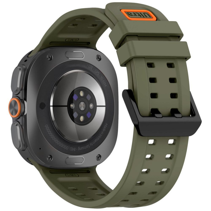 Tech-Protect silikoninen Air-ranneke Samsung Galaxy Watch Ultra 1 / 2 (2024-2026) 47 mm, oliivinvihreä