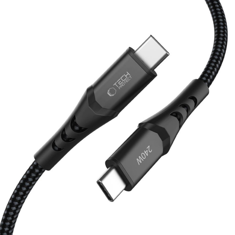 Tech-Protect Ultraboost UB11T USB-C - USB-C -kaapeli PD 240W, 100 cm, musta