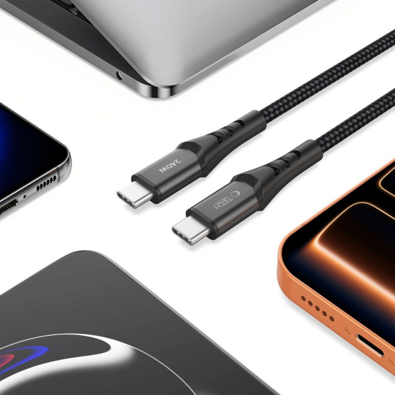 Tech-Protect Ultraboost UB11T USB-C - USB-C -kaapeli PD 240W, 100 cm, musta