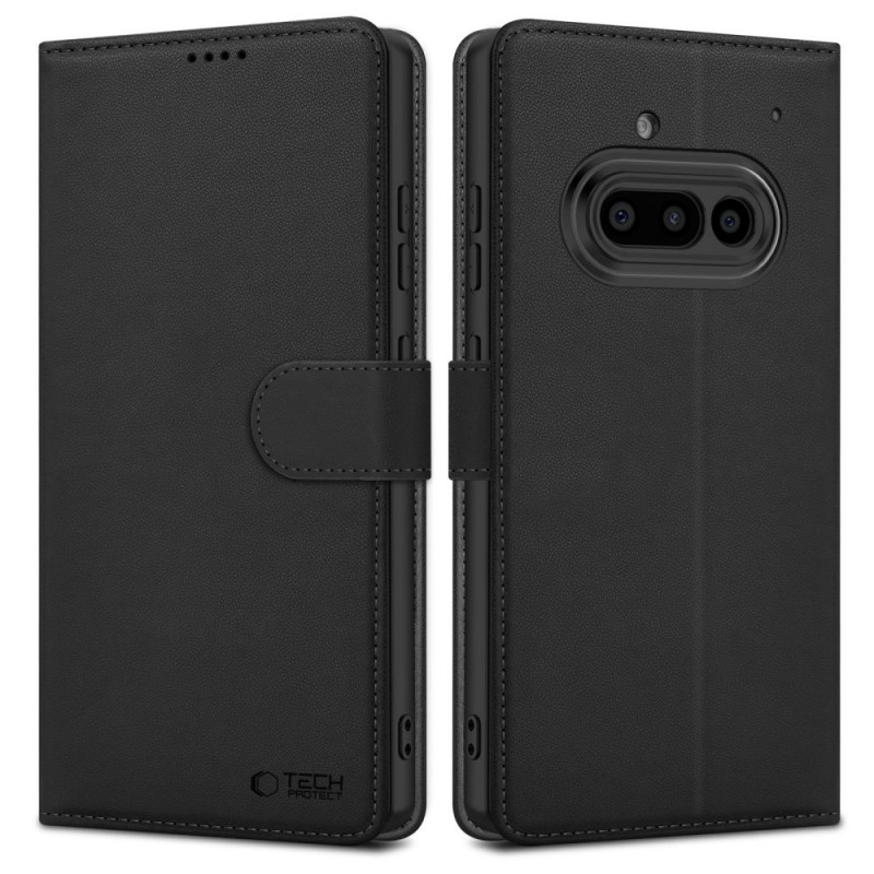 Tech-Protect lompakkokotelo Nothing Phone 3a -puhelimelle, matta musta