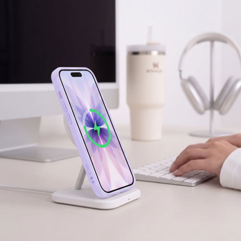 Tech-Protect MagPeak MagSafe CC -suojakotelo Apple iPhone 17:lle, matta laventeli