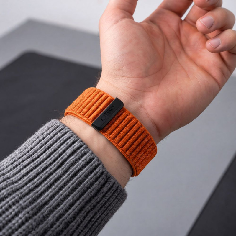 Tech-Protect NylonLoop Garmin Fenix 5X / 5X Plus / 6X / 6X Pro / 7X / 8 / 8 Pro / 9 / 9 Pro -kellonranneke (51 mm), signal oranssi