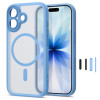 Tech-Protect MagPeak MagSafe CC -suojakotelo Apple iPhone 17:lle, matta Mist Blue