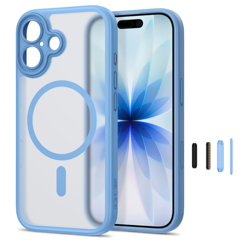 Tech-Protect MagPeak MagSafe CC -suojakotelo Apple iPhone 17:lle, matta Mist Blue