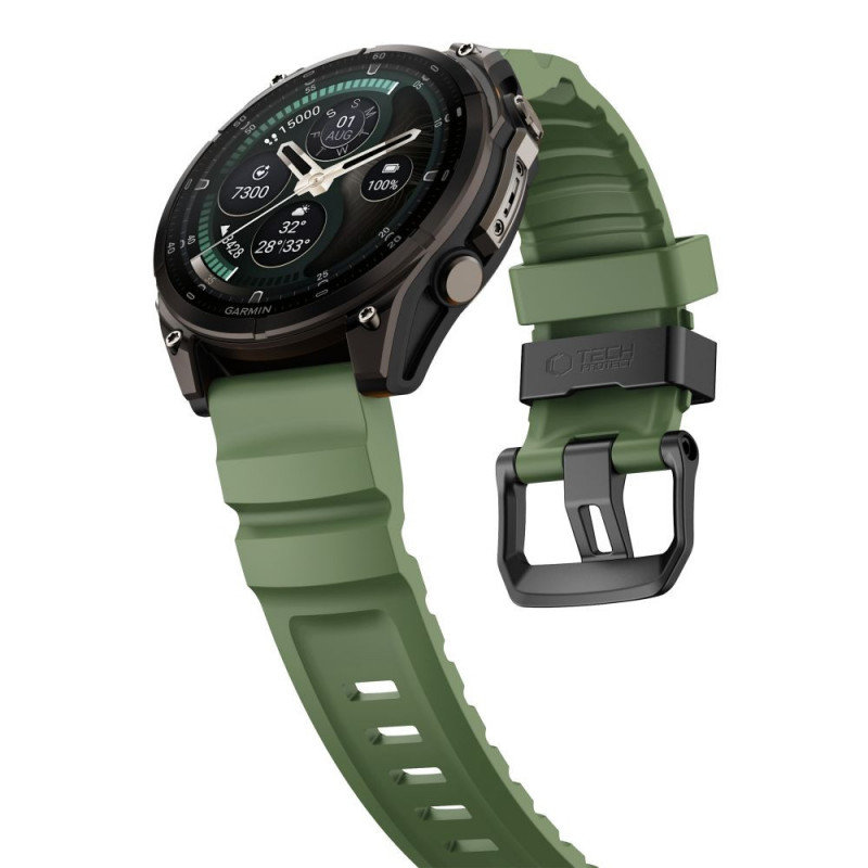 Tech-Protect Motion Garmin Fenix 5X / 5X Plus / 6X / 6X Pro / 7X / 8 / 8 Pro / 9 / 9 Pro -kellonranneke (47 mm), Military Green