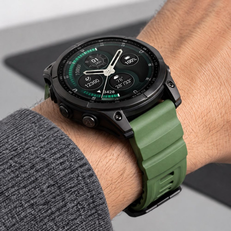 Tech-Protect Motion Garmin Fenix 5X / 5X Plus / 6X / 6X Pro / 7X / 8 / 8 Pro / 9 / 9 Pro -kellonranneke (51 mm), Military Green