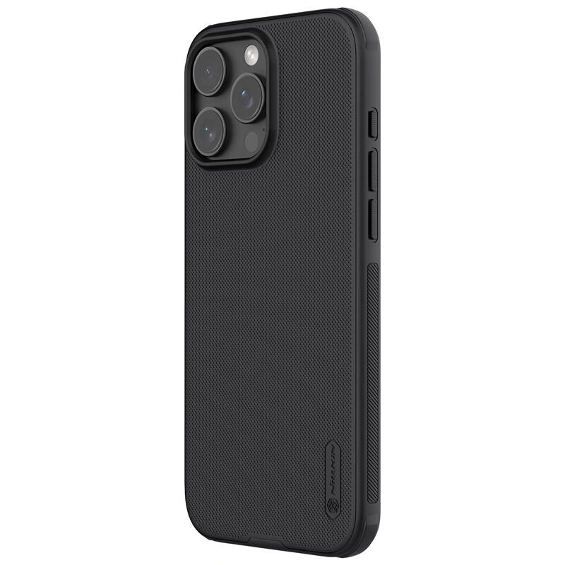 Nillkin Super Frosted Shield Pro -suojakotelo Apple iPhone 16 Pro -puhelimelle, musta