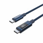 Choetech XCC-1068 PD 60W USB-C - USB-C -kaapeli näytöllä, 1,2 m, sininen