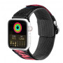 Dux Ducis Outdoor Version nailonranneke Apple Watch Ultra, SE, 8, 7, 6, 5, 4, 3, 2, 1 (49, 45, 44, 42 mm), musta ja punainen