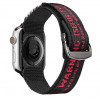Dux Ducis Outdoor Version nailonranneke Apple Watch Ultra, SE, 8, 7, 6, 5, 4, 3, 2, 1 (49, 45, 44, 42 mm), musta ja punainen