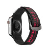 Dux Ducis Outdoor Version nailonranneke Apple Watch Ultra, SE, 8, 7, 6, 5, 4, 3, 2, 1 (49, 45, 44, 42 mm), musta ja punainen