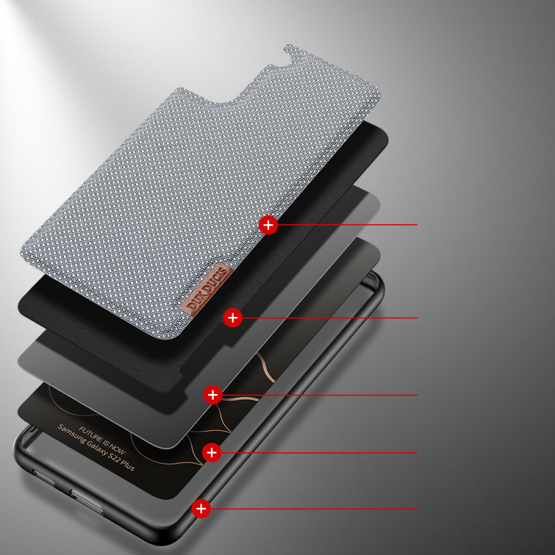 Dux Ducis Fino nailonsuojakuori Samsung Galaxy S22+ (S22 Plus) -puhelimelle, sininen