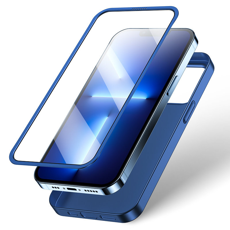 Joyroom 360 Full Case + Tempered Glass for Apple iPhone 13 Pro Max, JR-BP928, sininen