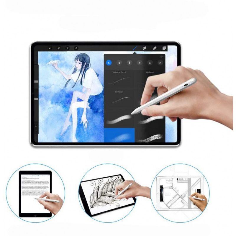 Tech-Protect Digitaalinen stylus-kynä Apple iPadille, valkoinen