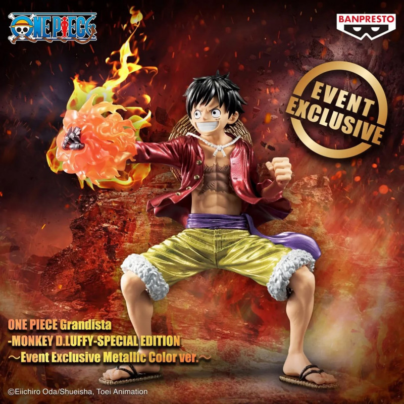 Bandai Banpresto Event Exclusive Grandista One Piece - Monkey D. Luffy Metallic Color, keräilyfiguuri