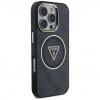 Guess GUHMP16LHG4PRTGK IML Metal Glitter 4G Circle Triangle MagSafe -kuori Apple iPhone 16 Pro -puhelimelle, musta