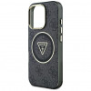 Guess GUHMP16LHG4PRTGK IML Metal Glitter 4G Circle Triangle MagSafe -kuori Apple iPhone 16 Pro -puhelimelle, musta
