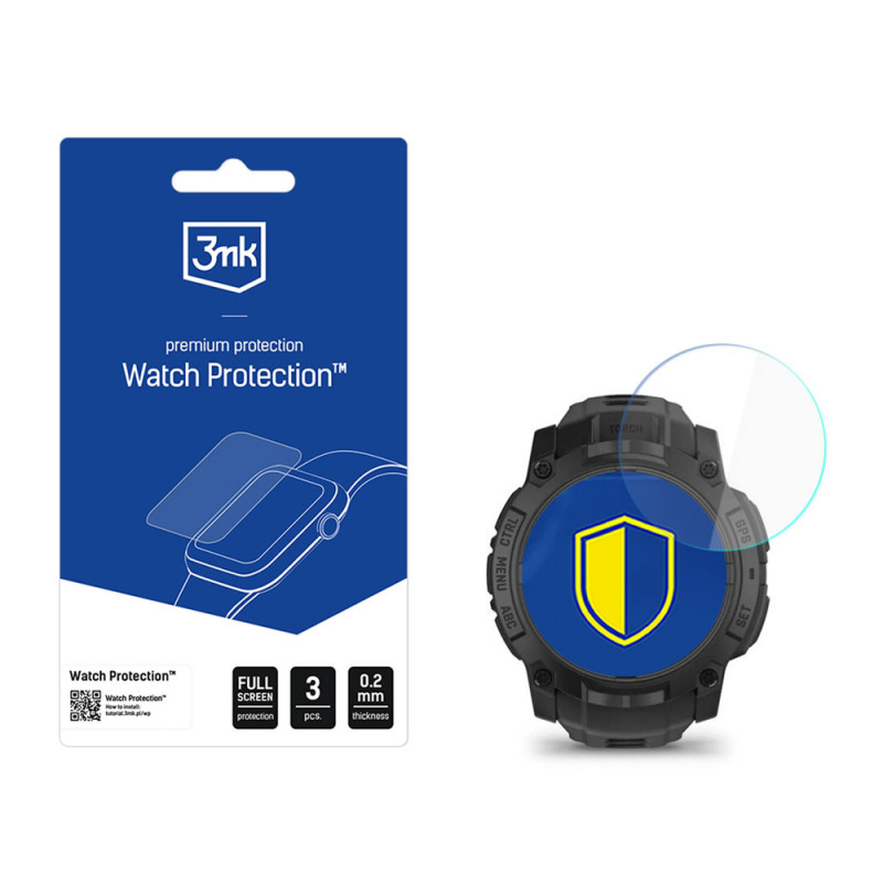3MK FlexibleGlass Watch Garmin Instinct 3 Tactical Edition 50 mm hybridinäytönsuojakalvo