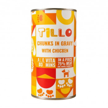 TILLO Chunks in gravy Chicken märkä koiranruoka, 1250 g