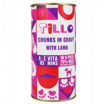TILLO Chunks in gravy Lamb märkä koiranruoka, 1250 g