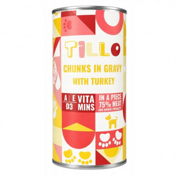 TILLO Chunks in gravy Turkey märkä koiranruoka, 1250 g