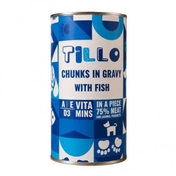 TILLO Chunks in gravy Fish märkä koiranruoka, 1250 g