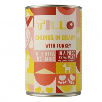 TILLO Chunks in gravy Turkey märkä koiranruoka, 415 g