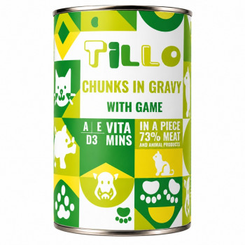 TILLO Chunks in gravy Game märkä koiranruoka, 1250 g