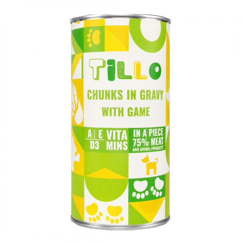 TILLO Chunks in gravy Game märkä koiranruoka, 1250 g
