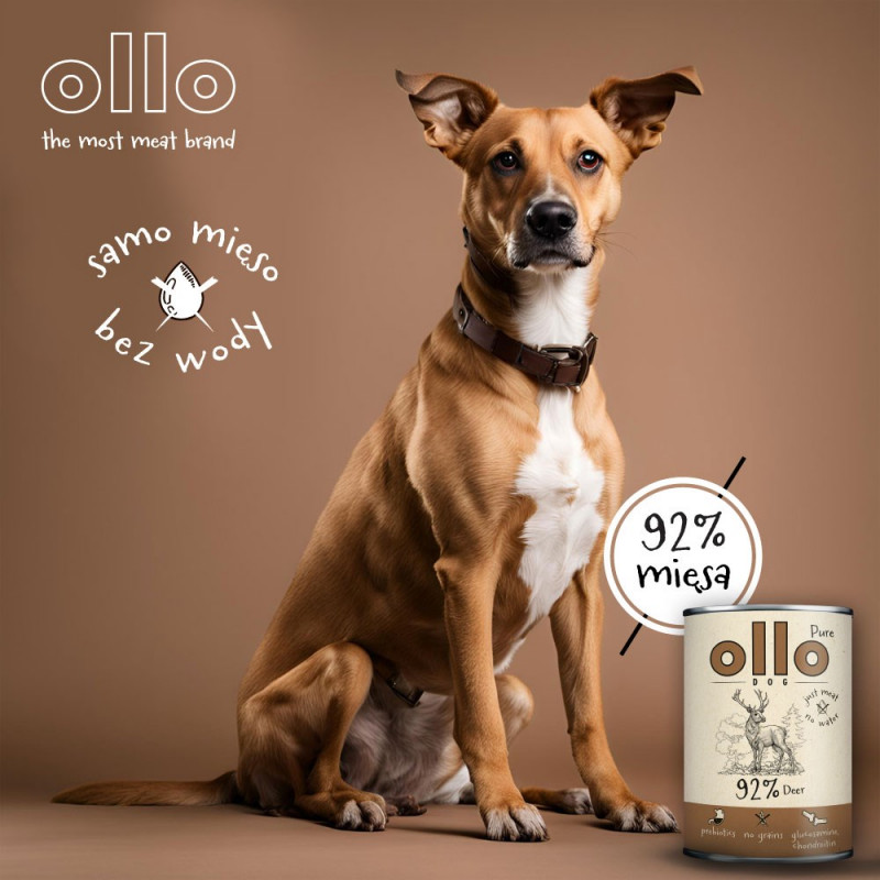 OLLO Pure Deer märkä koiranruoka, 850 g