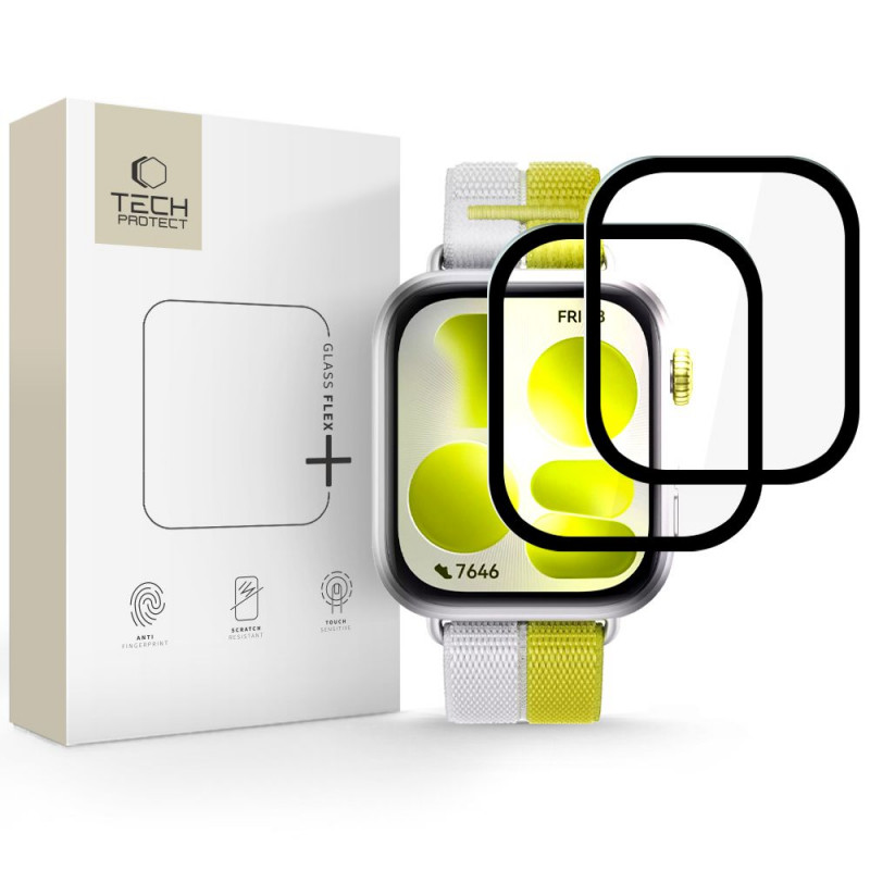 Tech-Protect Glass Flex+ Huawei Watch Fit 5 hybridilasi, musta (2 kpl)