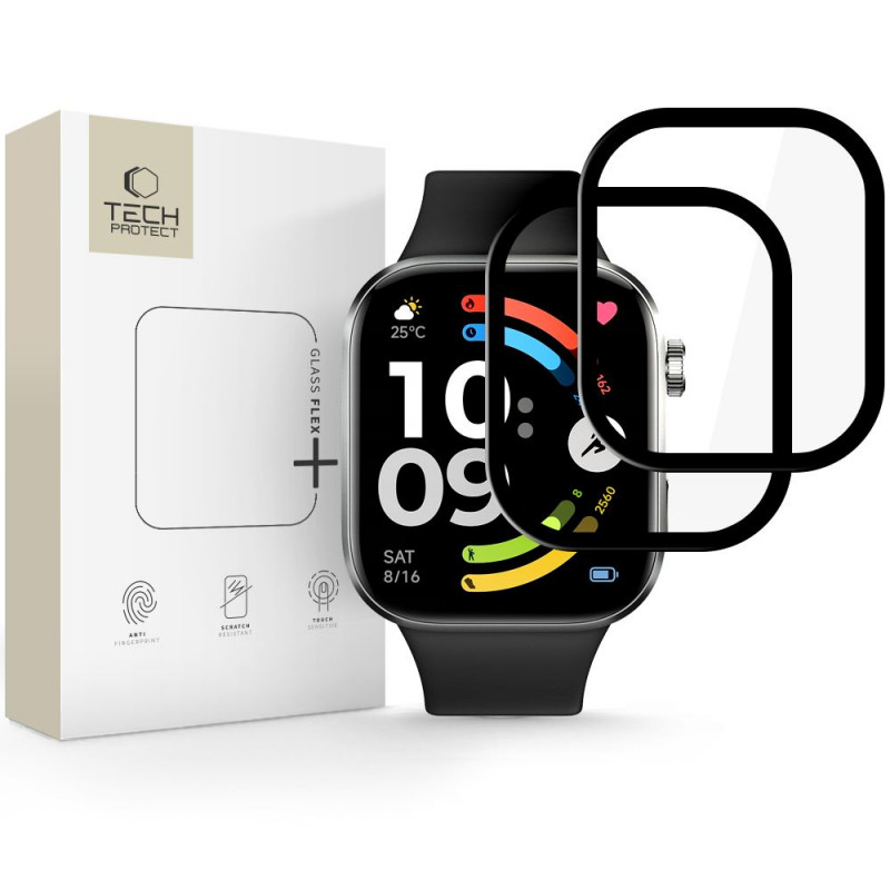 Tech-Protect Glass Flex+ Xiaomi Redmi Watch 6 hybridilasi, musta (2 kpl)