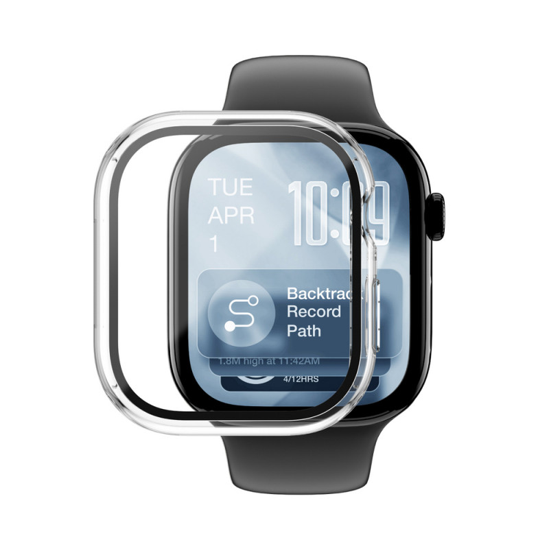 AmazingThing Radix FullGuard lasinen näytönsuojus ja kotelo Apple Watch Series 11 46 mm -kellolle, kirkas